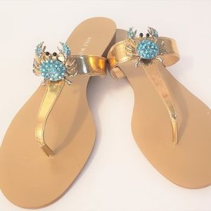 Nine West - Gold Jeweled Sandal Size 10M